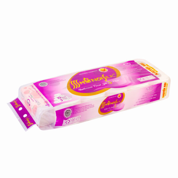Giấy vệ sinh Hanoi Silk 10 cuộn 3 lớp Tím (có lõi)
