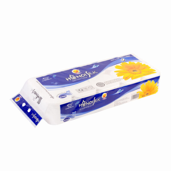 Giấy vệ sinh Hà Nội 10 cuộn 3 lớp Xanh dương - Hình ảnh 2