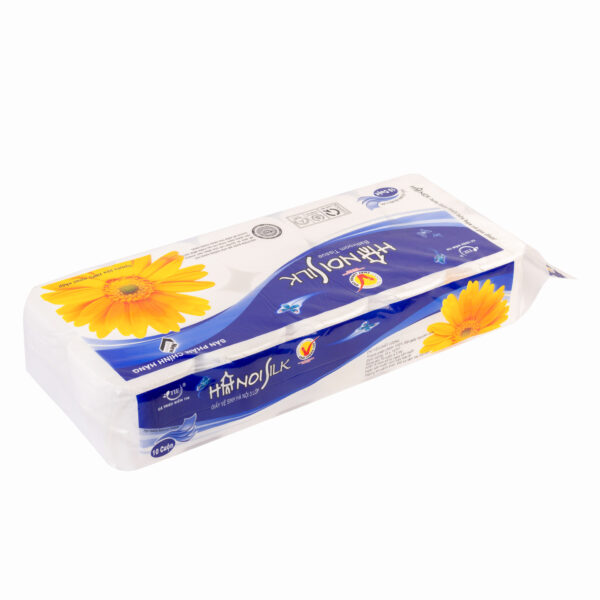 Giấy vệ sinh Hà Nội 10 cuộn 3 lớp Xanh dương - Hình ảnh 3