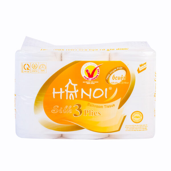 Giấy vệ sinh Hà Nội 6 cuộn 3 lớp không lõi
