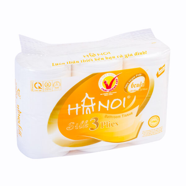 Giấy vệ sinh Hà Nội 6 cuộn 3 lớp không lõi - Hình ảnh 2