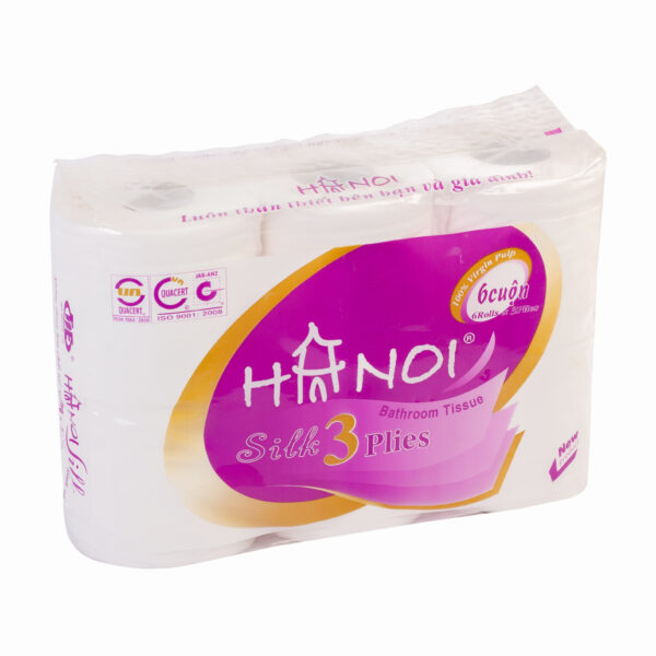 Giấy vệ sinh Hà Nội 6 cuộn 3 lớp có lõi