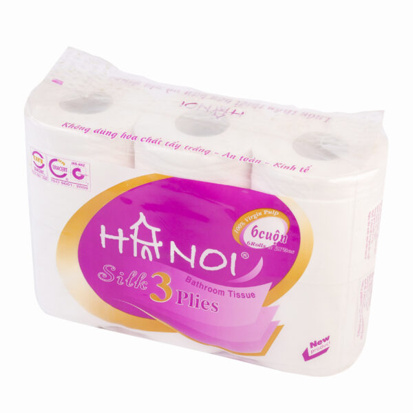 Giấy vệ sinh Hà Nội 6 cuộn 3 lớp có lõi - Hình ảnh 2